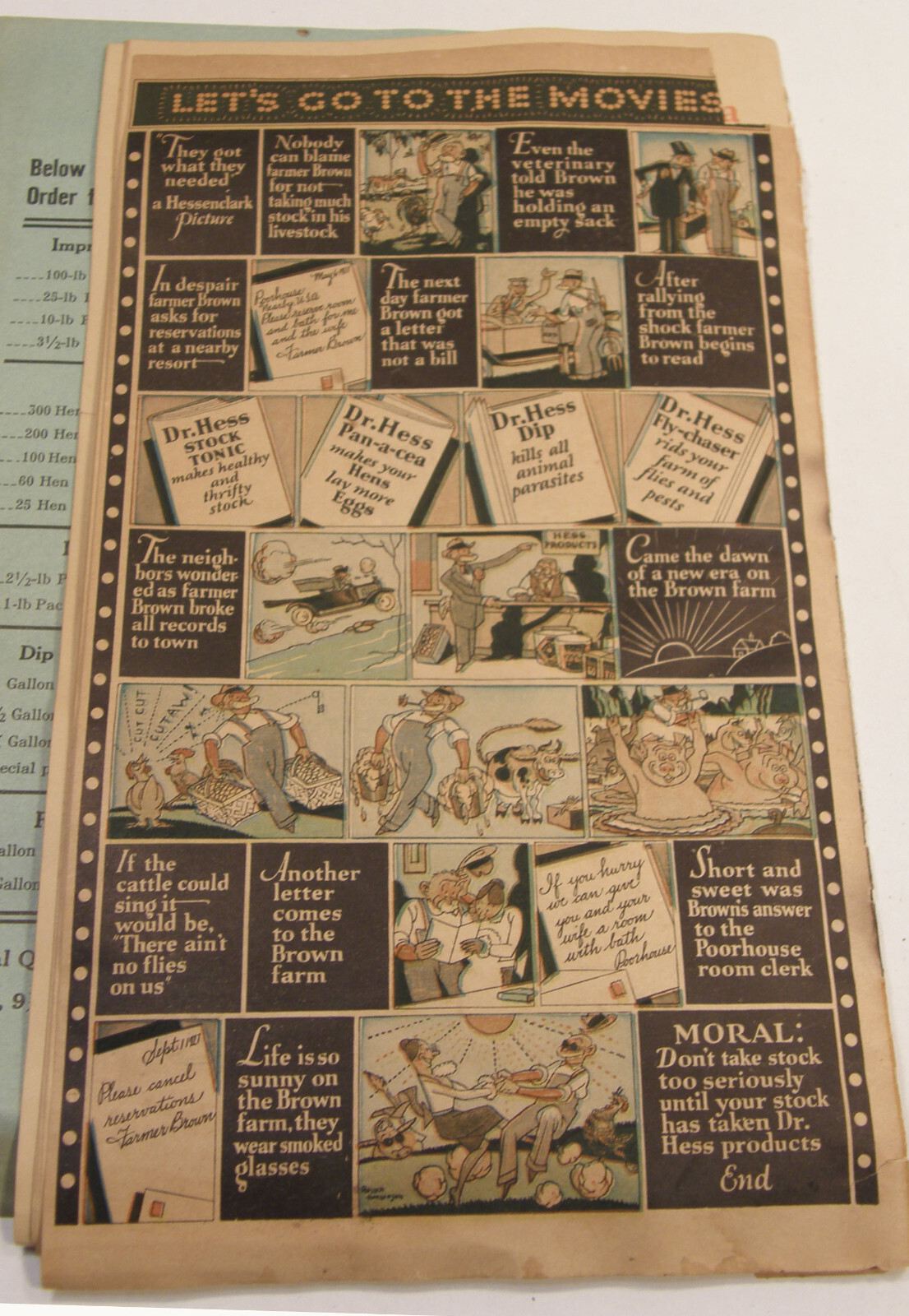 VINTAGE 1927 DR HESS CATALOG ASHLAND OHIO LIVESTOCK POULTRY PIGS COWS REMEDIES