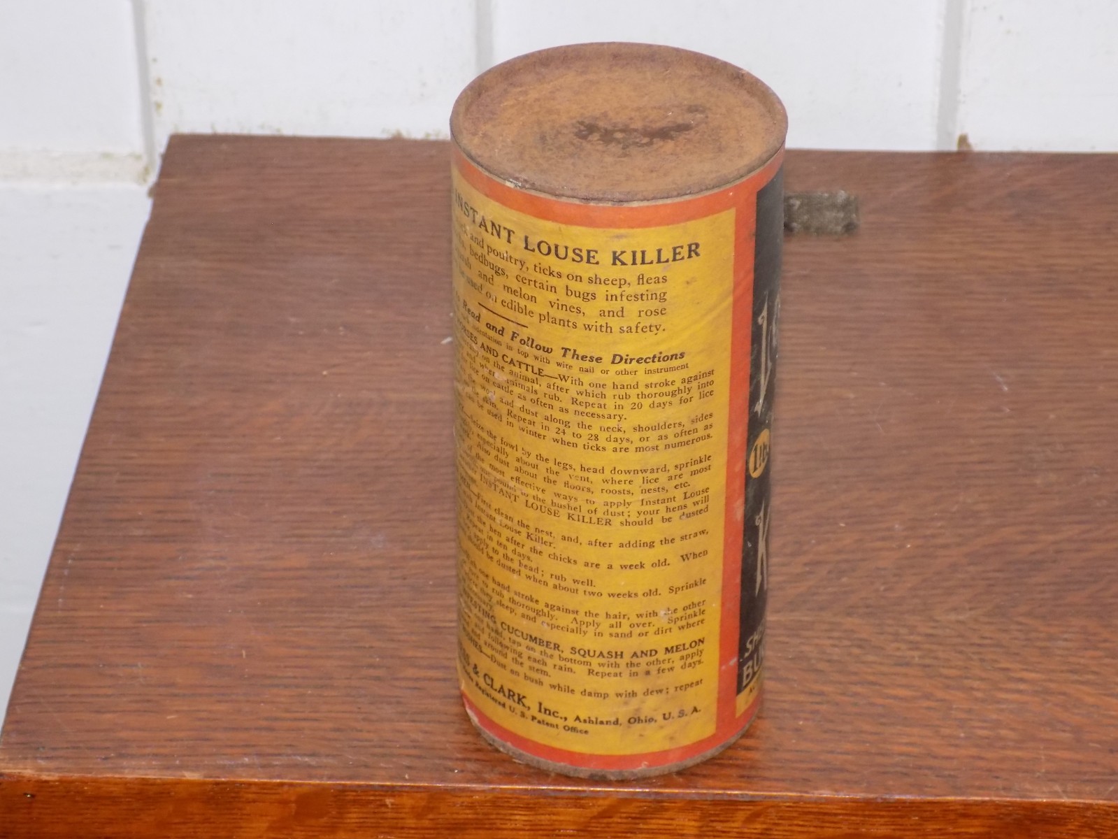 Vintage Dr. Hess Instant Louse Killer 1 Pound EMPTY Container