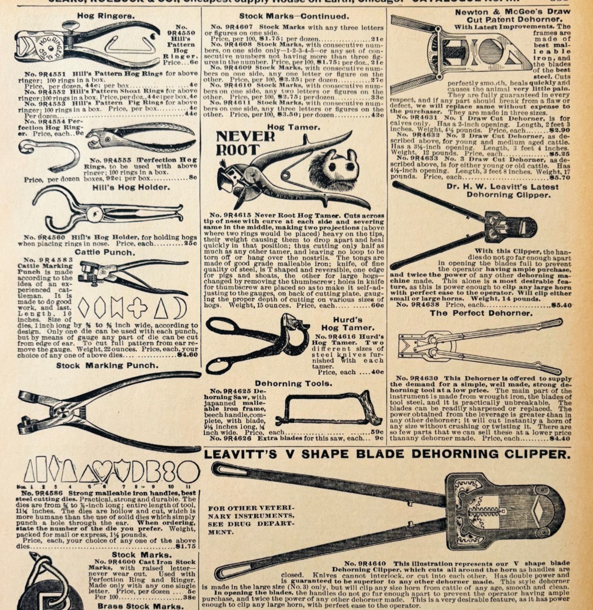 1901 Hog Tamers Ringers Reproduction Advertisement Sears Agriculture Farms DWW9A