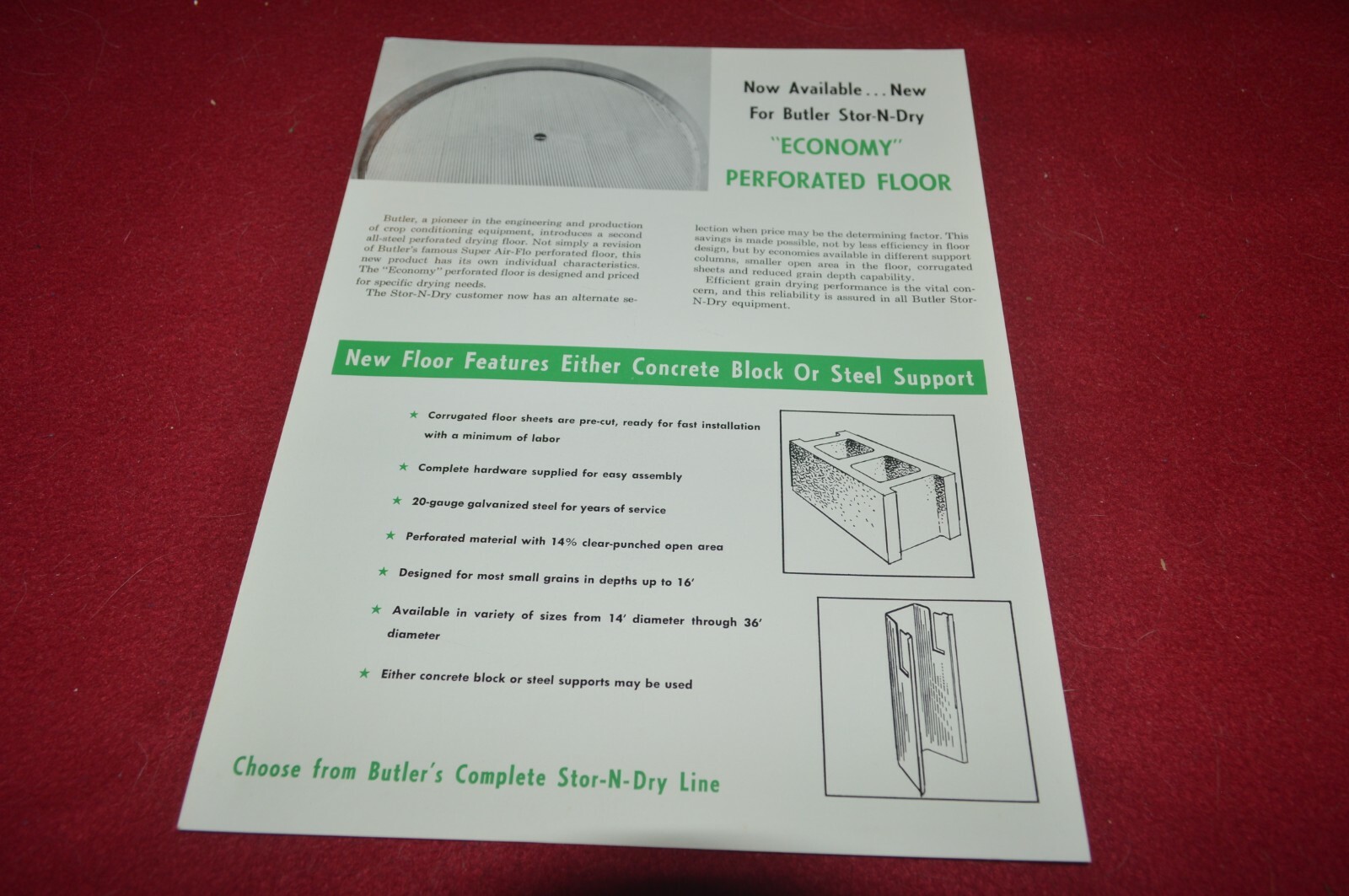 Butler Grain Bin Economy Perforated Floor For 1965 Brochure FCCA