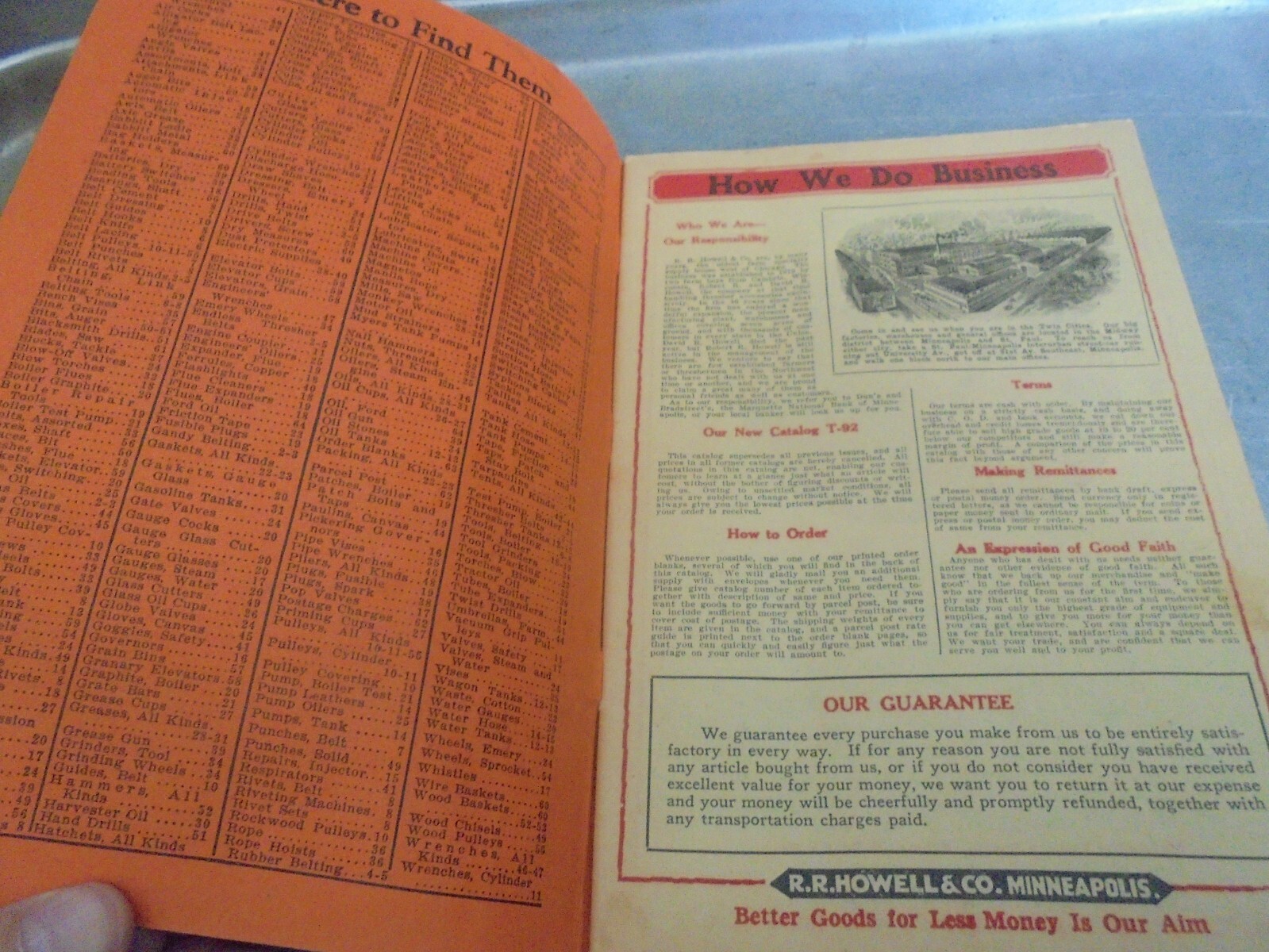 Vintage 1925 R. R. Howell & Co. Thresher Supplies and Specialties Catalog