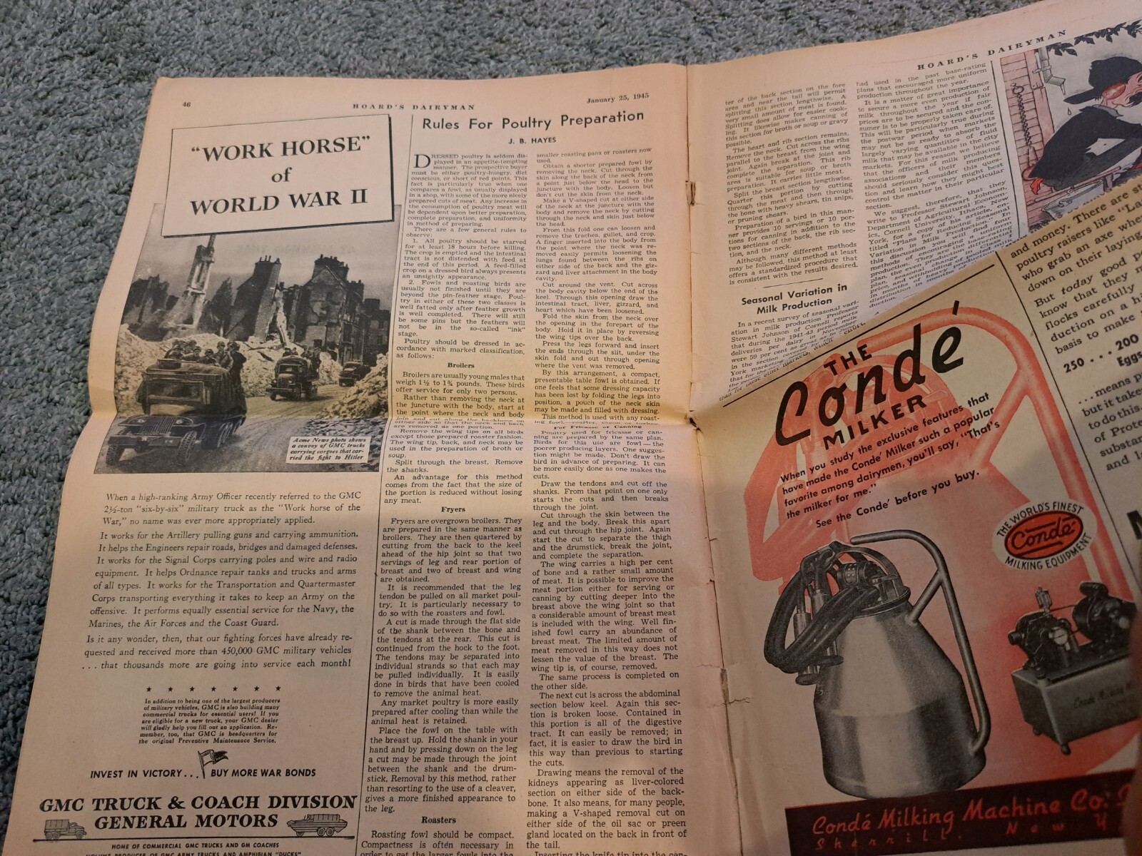 Hoard&rsquo;s Dairyman Jan. 25 1945 Dairy Farming Newspaper Fort Atkinson