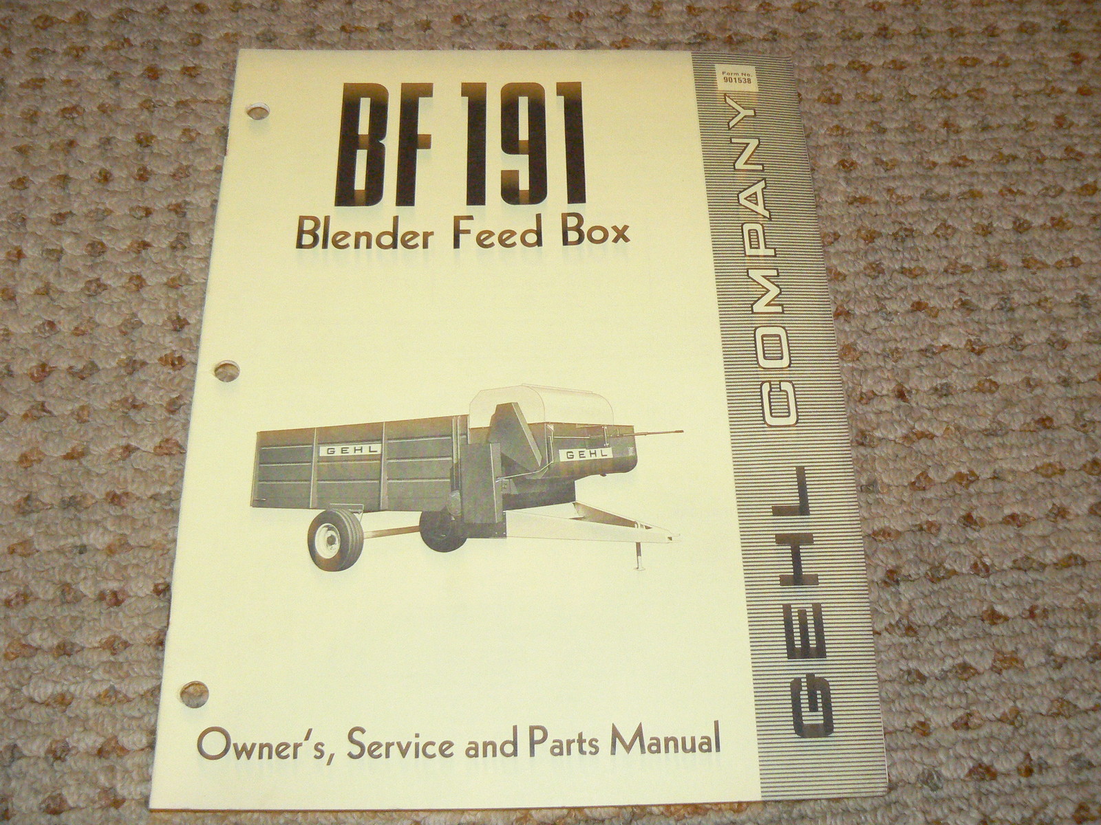 Gehl Stack BF191 Blender Feed Box Operator&rsquo;s Manual