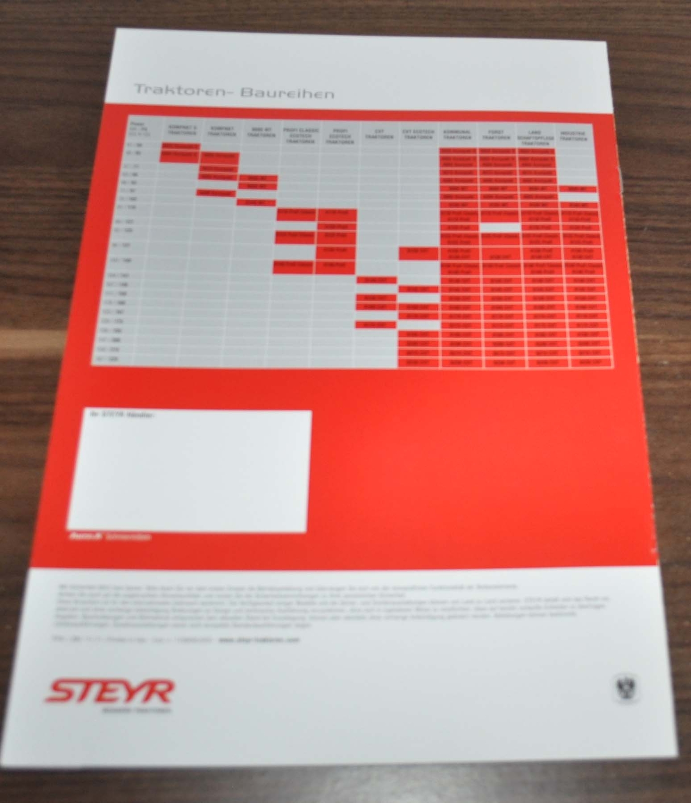 Steyr Model Range Brochure Prospekt