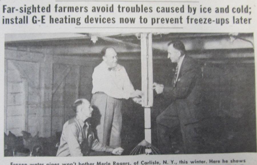 8×11 1948 G E News Photo Ad Endorsed by Merle Rogers of Carlisle New York