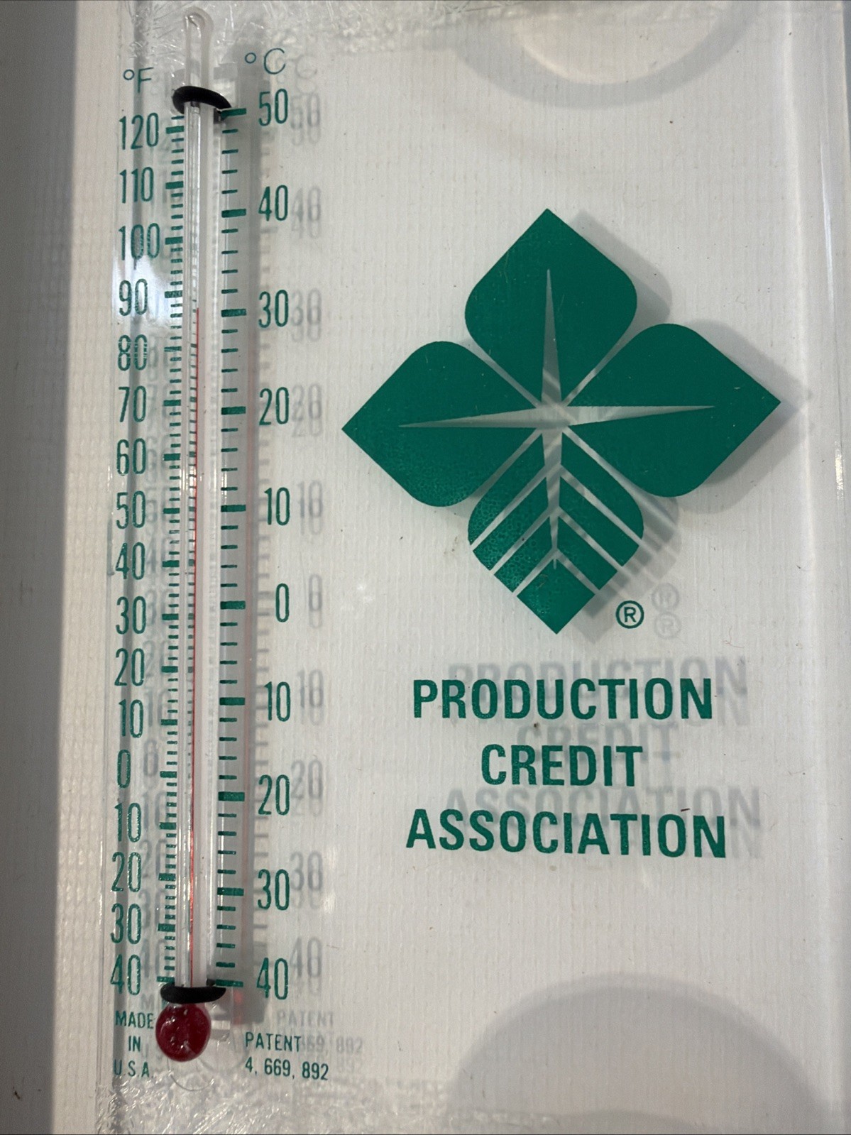 Vintage NOS Morco Scenic Clear Window Thermometer PRODUCTION CREDIT ASSOCIATION