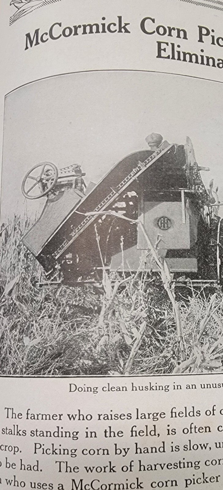1924 McCormick Corn Machines International Harvester Antique VINTAGE