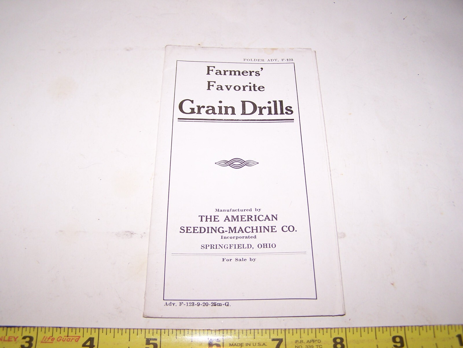 FARMERS FAVORITE Grain Drill Sales Brochure Pamphlet American Seeding Machine Co