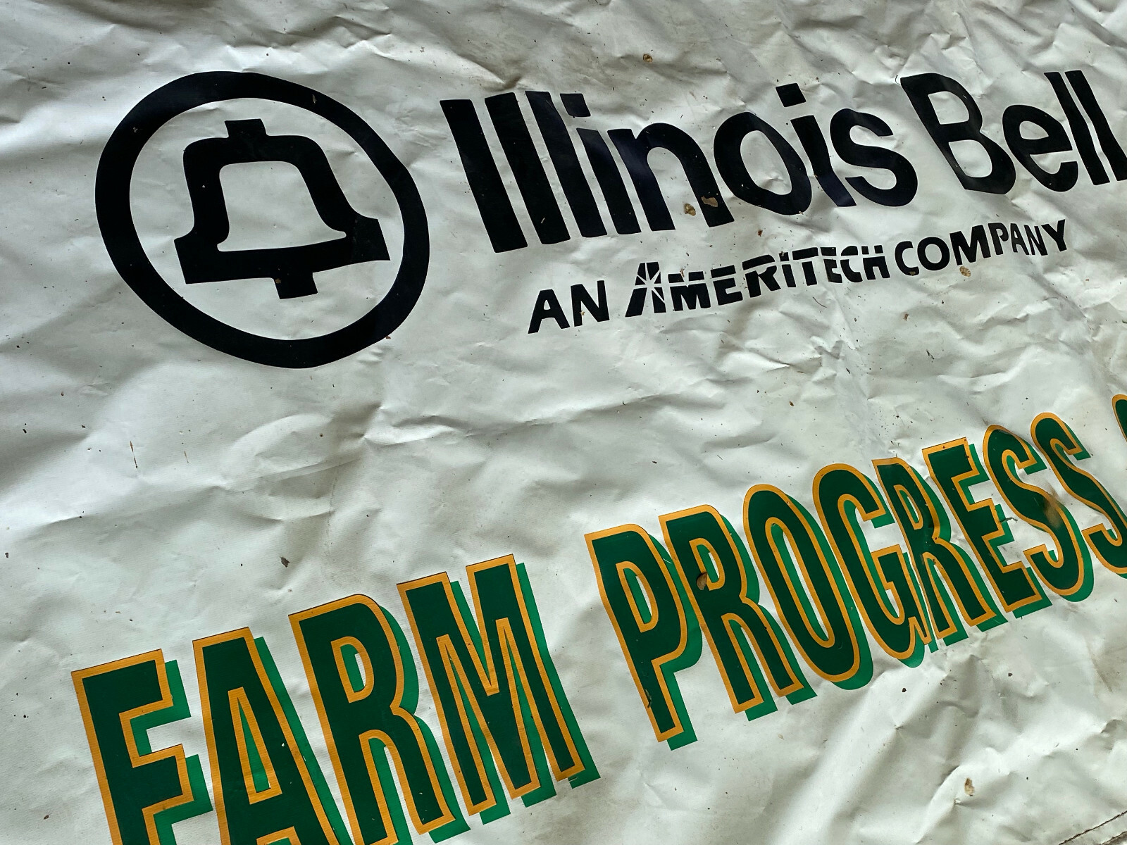 Vintage 5&prime; x 3&prime; Farm Progress Show Illinois Bell Ameritech Canvass Banner