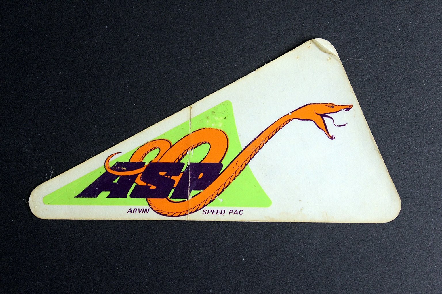 Arvin Speed Pac ASP Vintage Decal Sticker 6 Inch Snake Logo