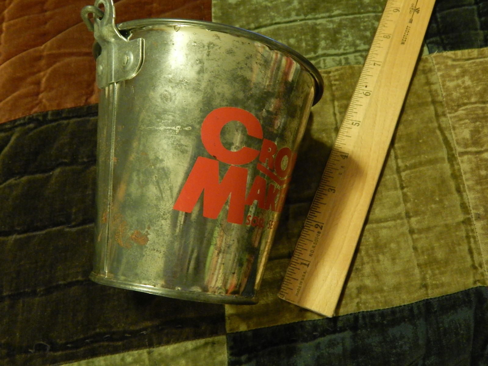 CROP MAKER Soil Service [est. 1964-&rsquo;99] Farm/Agriculture GLASS JAR + METAL PAIL