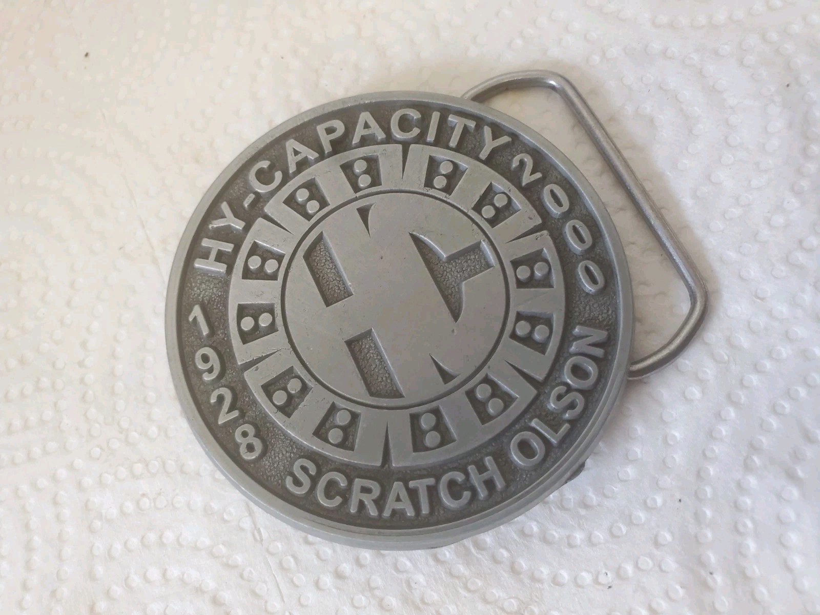 Round Metal Belt Buckle Hy-capacity 1928 – 2000 Scratch Olson Farm Crop Sprayers
