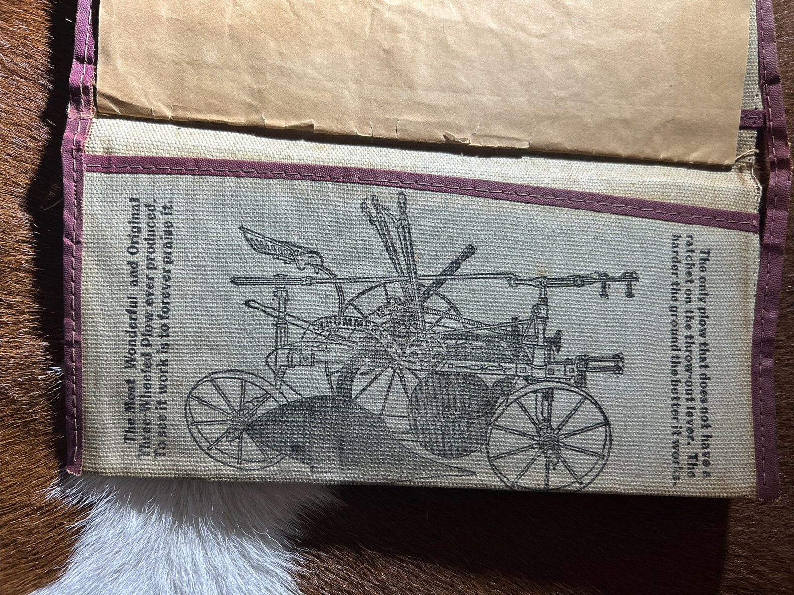 Antique Farming Sattley Mfg. Company Canvas Advert. Plows Illinois 1901 Calendar