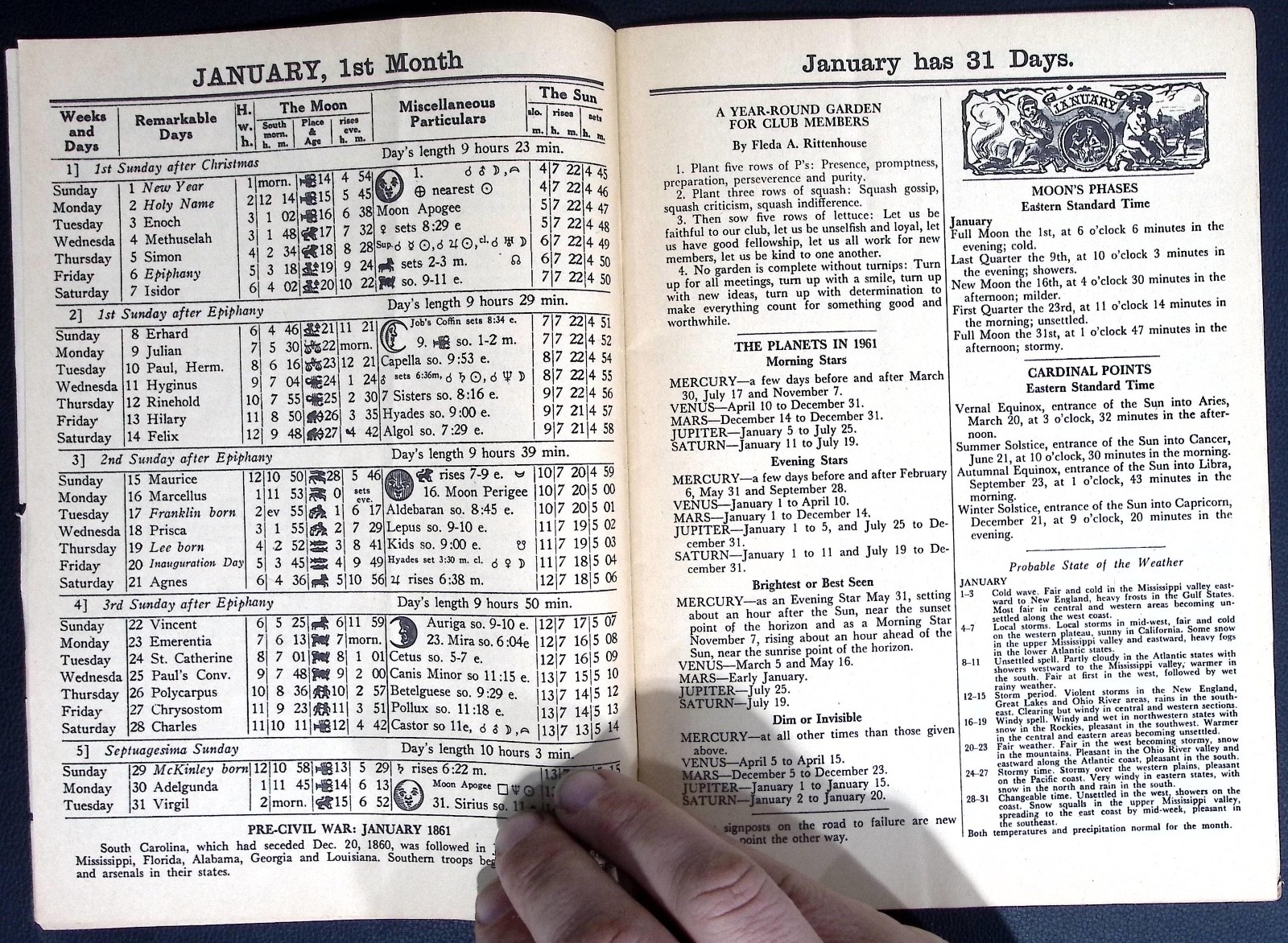 1961 John Baer’s Sons Agricultural Almanac Lancaster Pennsylvania 136th Volume