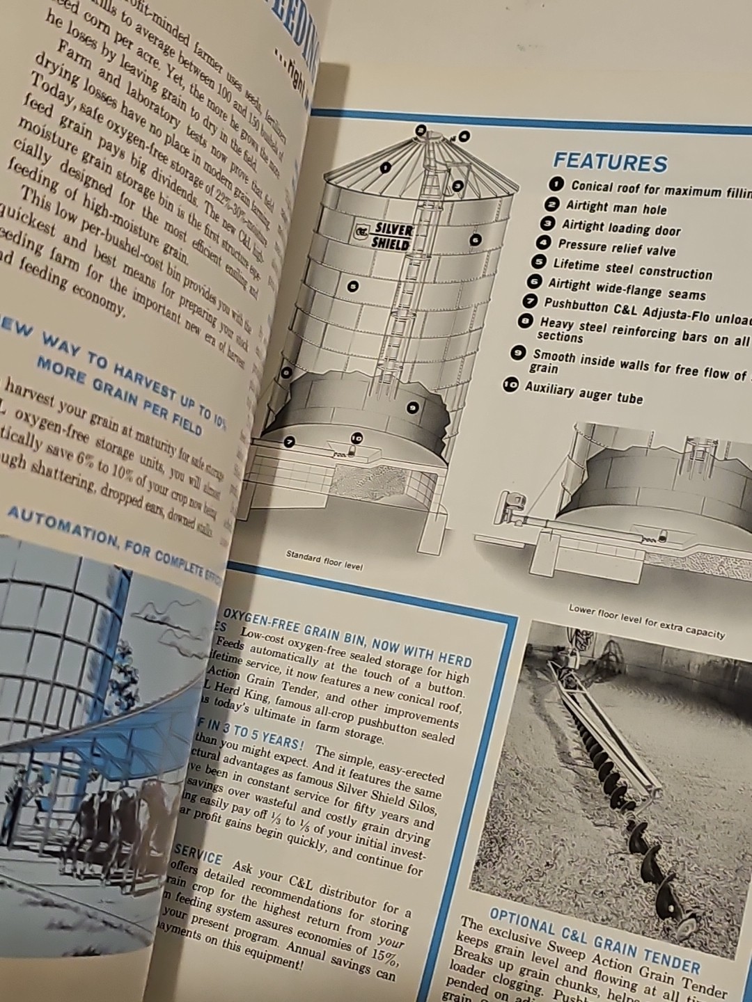1963 Silver Sheild Grain Bin Sales Brochure Foldout