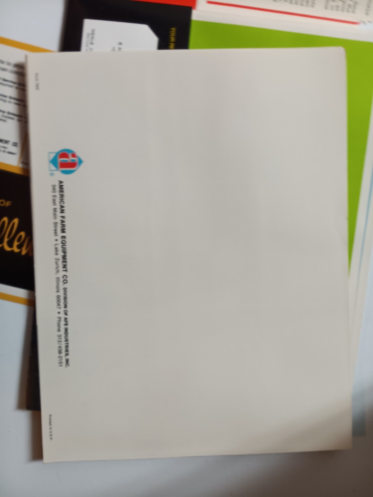 American Farm Equipment Co Sales Advertising Folder With Flyers 1978