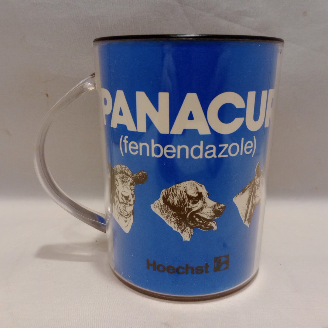 Vintage Panacur Dewormer Drug Rep Veterinary Advertising Plastic Mug