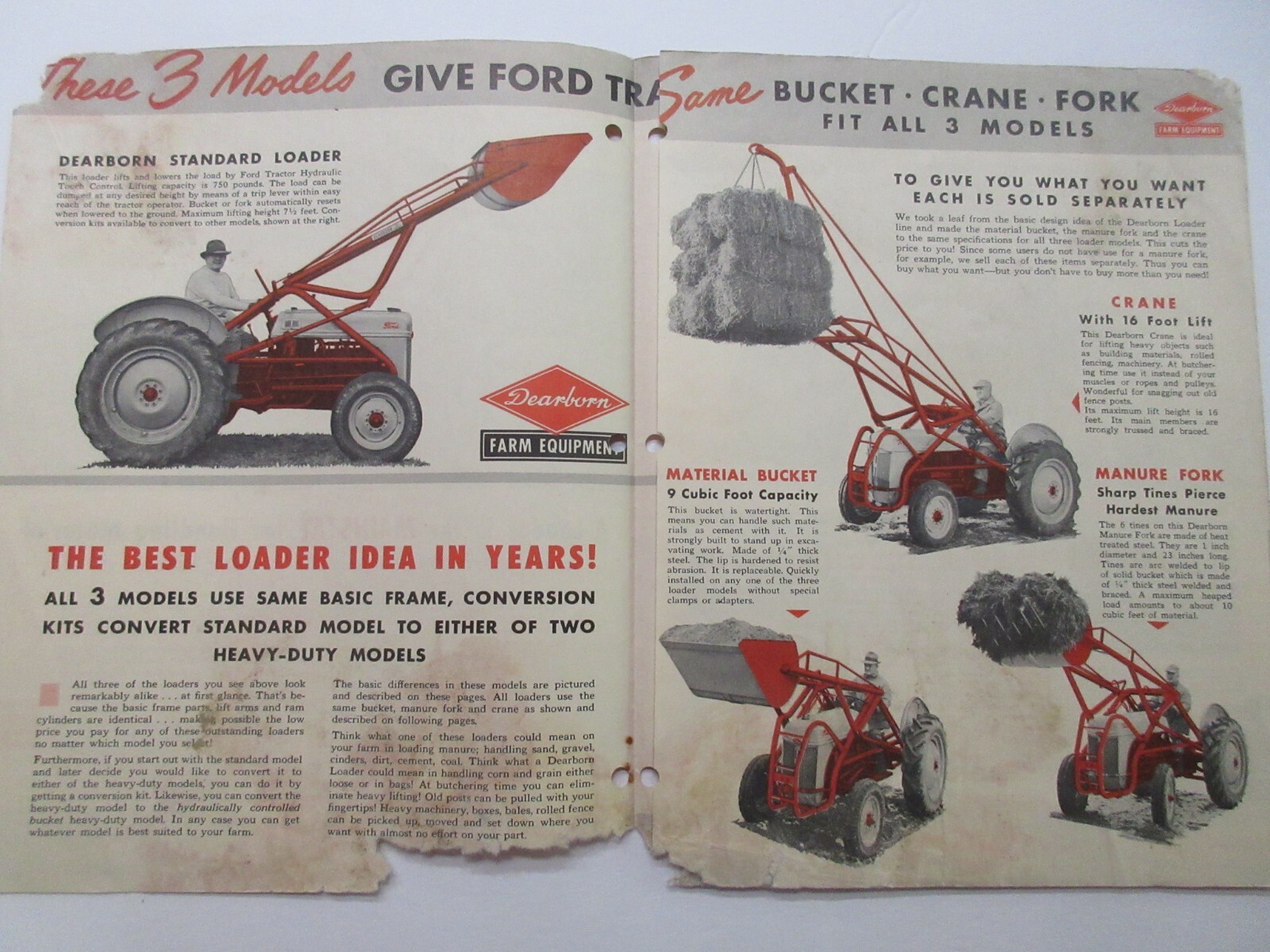 Ford Dearborn Loaders Sales Brochure 1950 6 Page