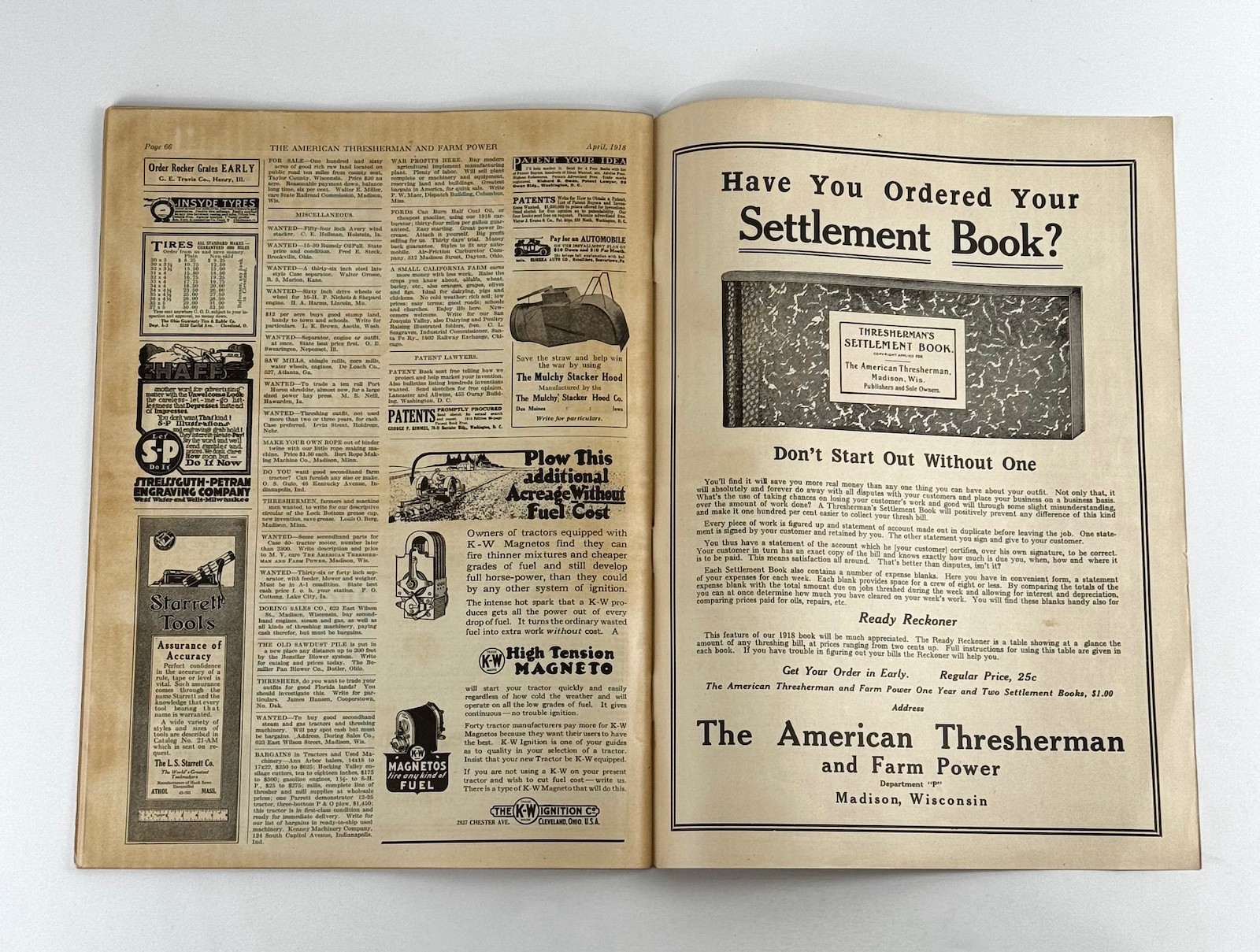 The American Thresherman & Farm Power MAGAZINE April 1918 MADISON, WIS.