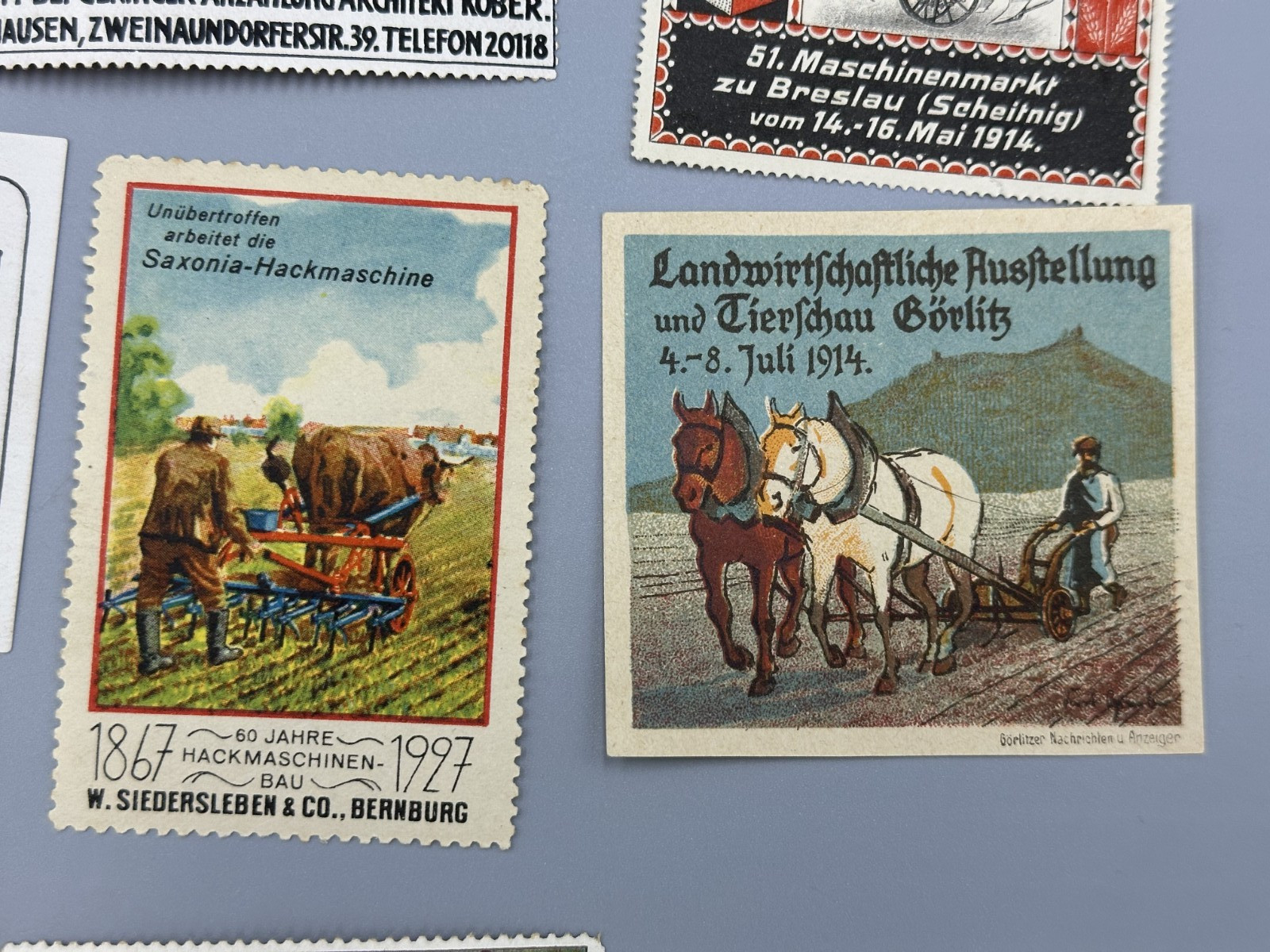 Antique GERMAN FARM EXPO Agricultural Advertising POSTER STAMP Cinderella