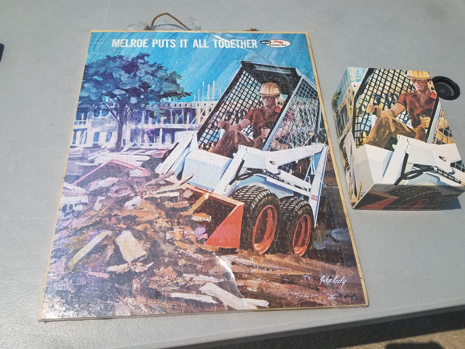 c. 1960s Melroe Bobcat Skid Steer 500 Piece Puzzle Jigsaw Puzzle Complete w/ Box