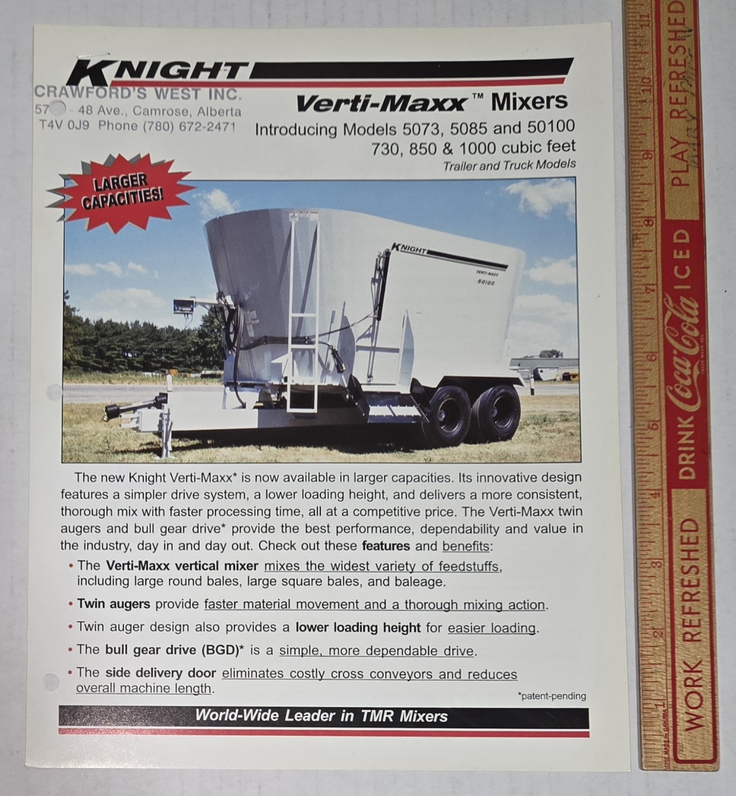 Knight Verti-Maxx Mixers Vintage Farm Agricultural Advertising Paper