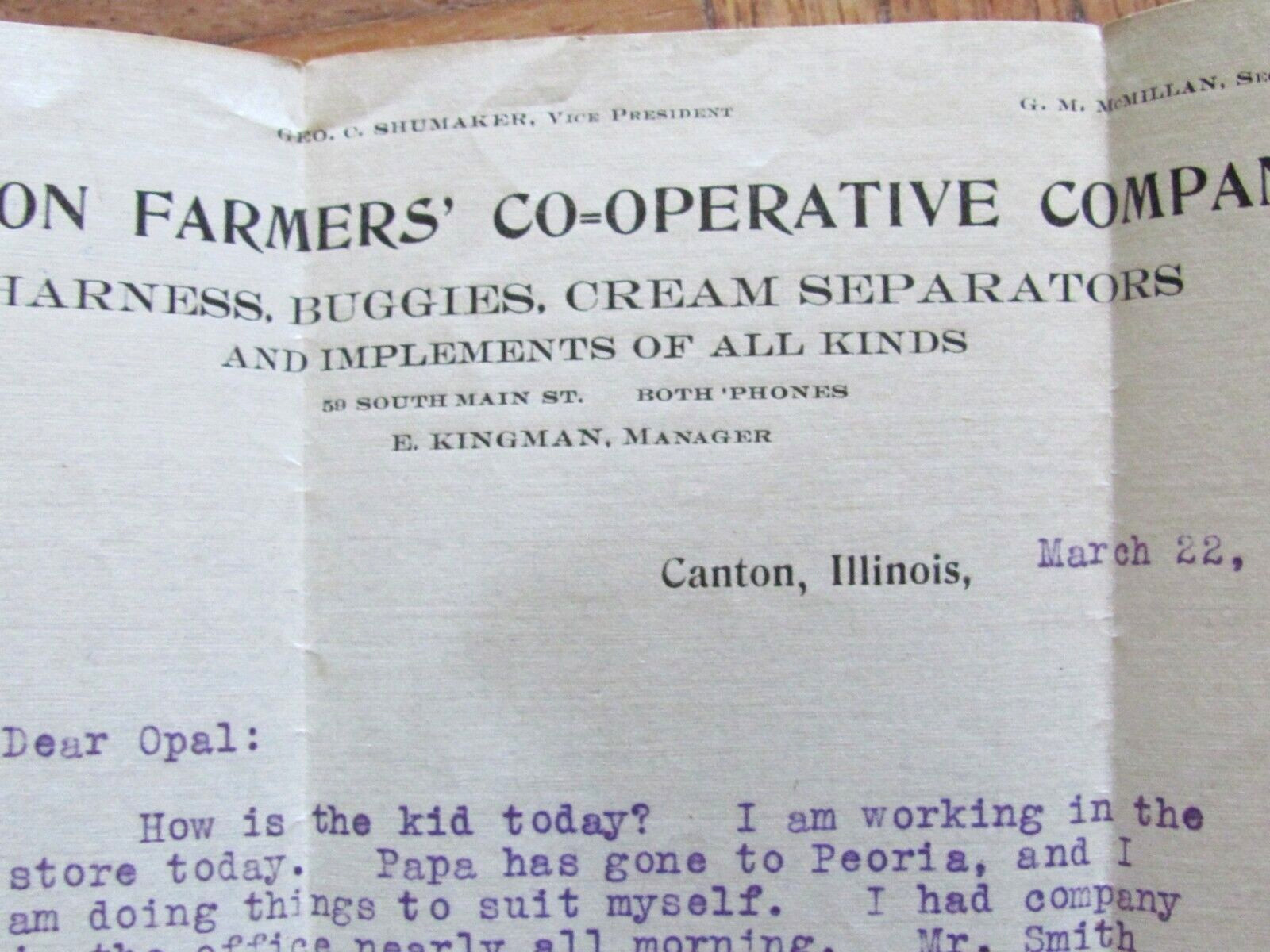 1917 LETTERHEAD FULTON FARMERS CO-OP CO CANTON IL HARNESS IMPLEMENTS BUGGIES