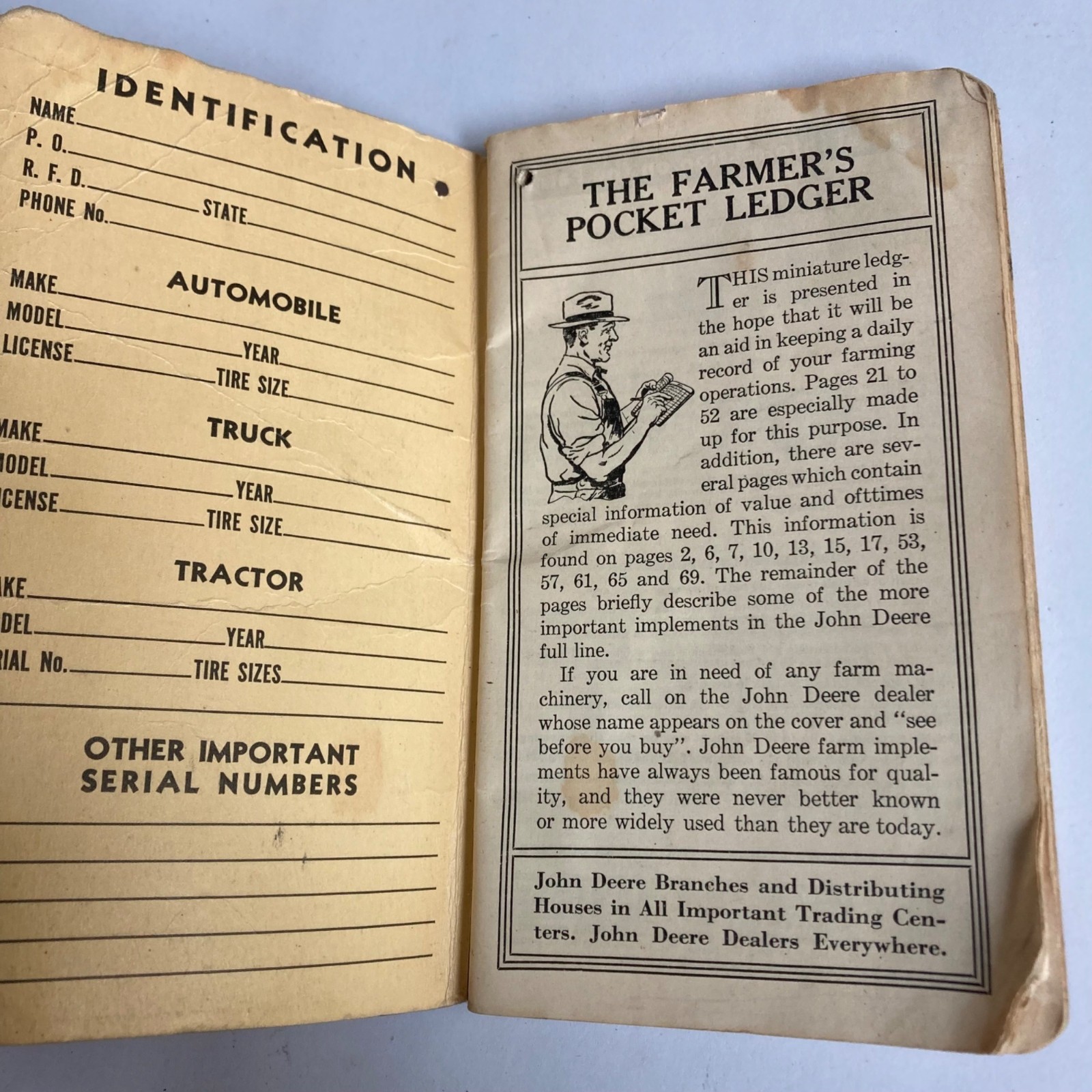 Vintage 1949 Farmer&rsquo;s Pocket Ledger, 1972 Memo Book & REAL Dairy Pencil
