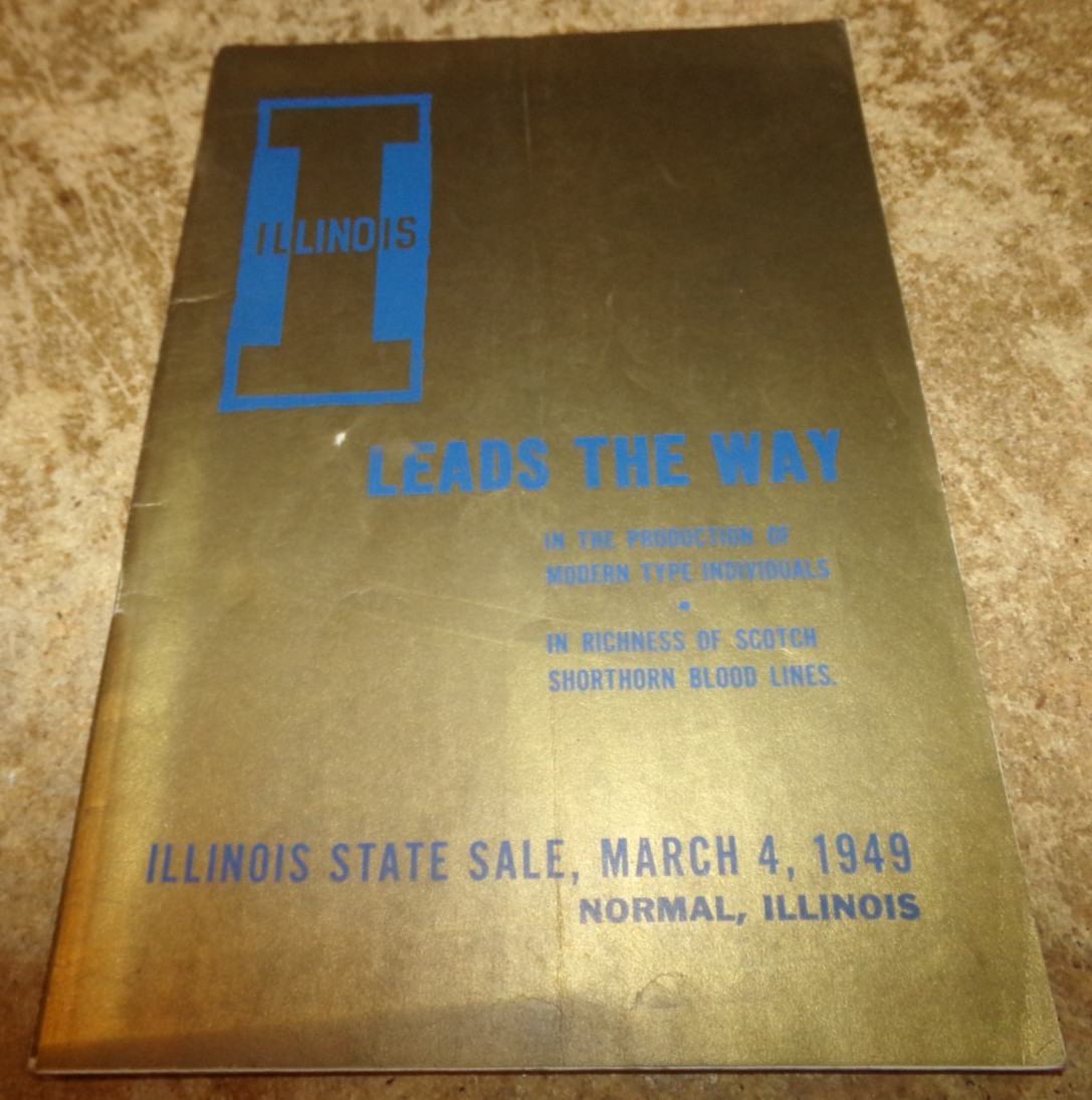1949 march IL. state normal, il. shorthorn cattle sale booklet good used