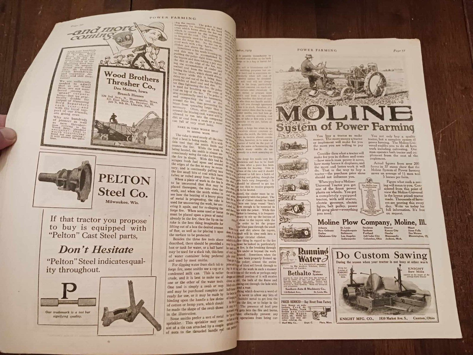 Vintage Magazine Power Farming September 1919 Holt Caterpillar Ads Photos