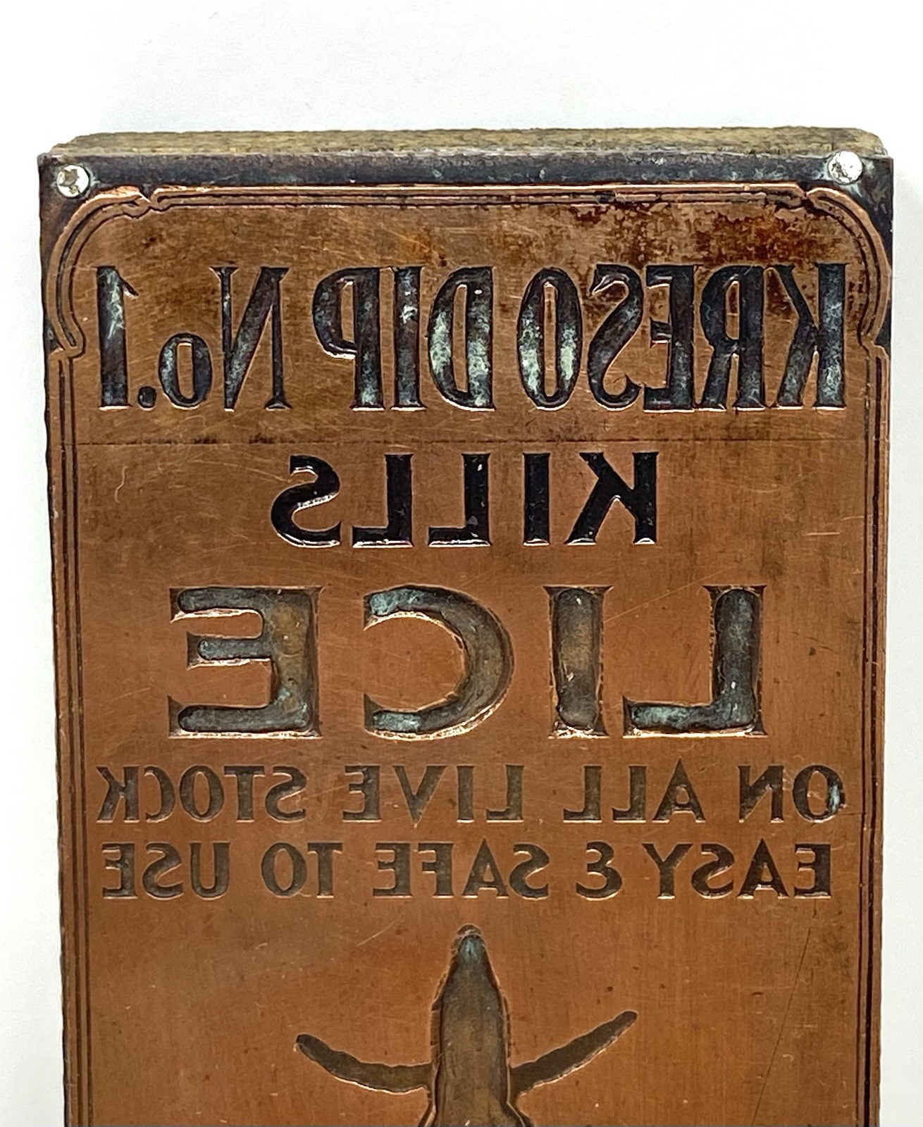 Kreso Dip No.1 Advertising Print Block With Copper Plate Vintage