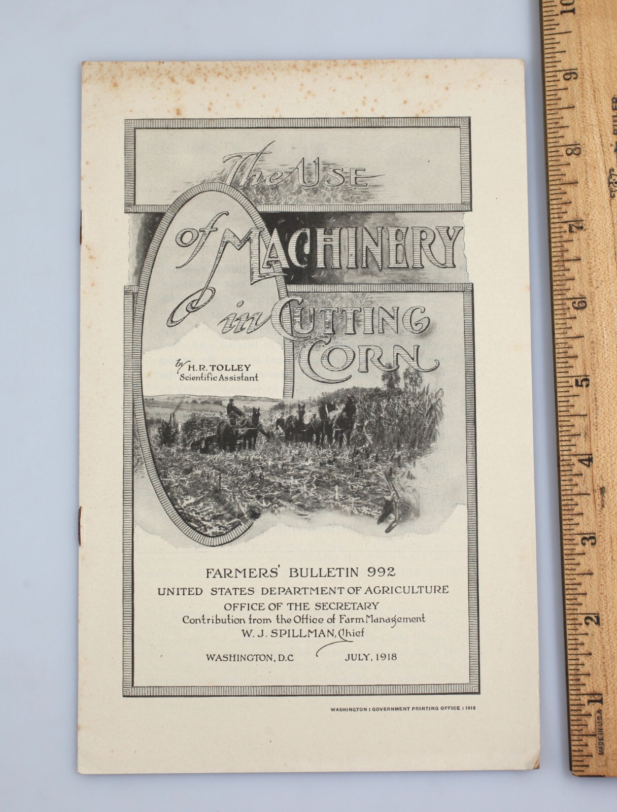 Vintage 1918 USDA Farmer&rsquo;s Bulletin The Use of Machinery in Cutting Corn