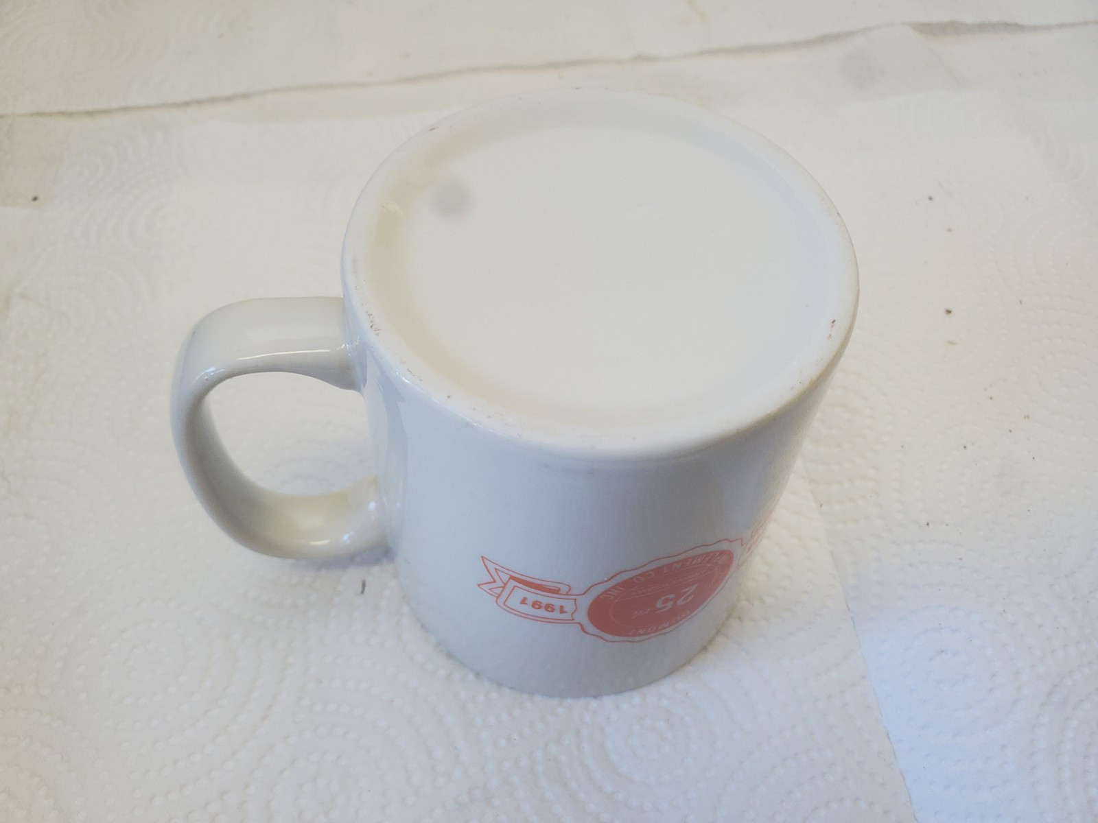 Ceramic Coffee Mug Dumont Implement 25th Anniversary 1966-1991 Dumont Iowa