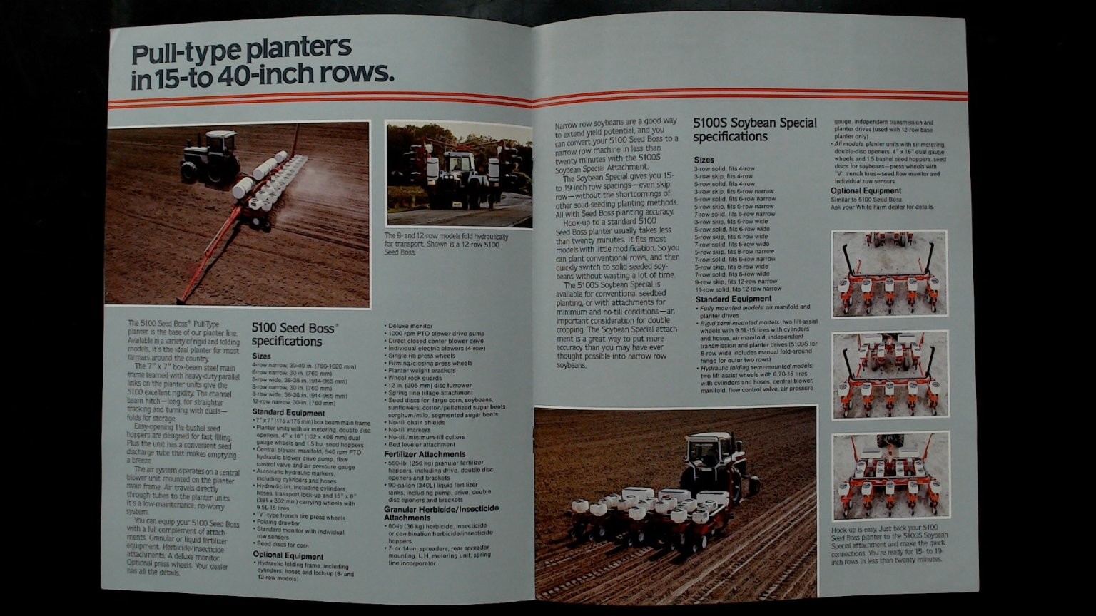 White Farm Equipment Seed Boss Planters Brochure 5100 Series Vintage