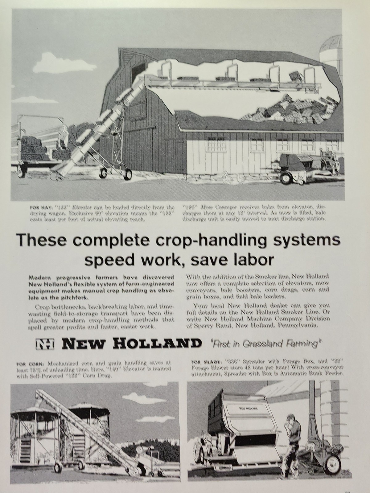 New Holland NH Tractor Picture Magazine Ad Original Vintage Barn Farm Wall Art