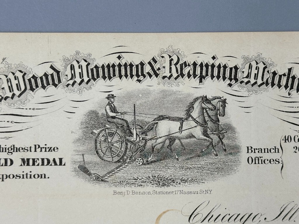 1870 Walter A Wood MOWING & REAPING MACHINE Co Farm Advertising Letter Antique