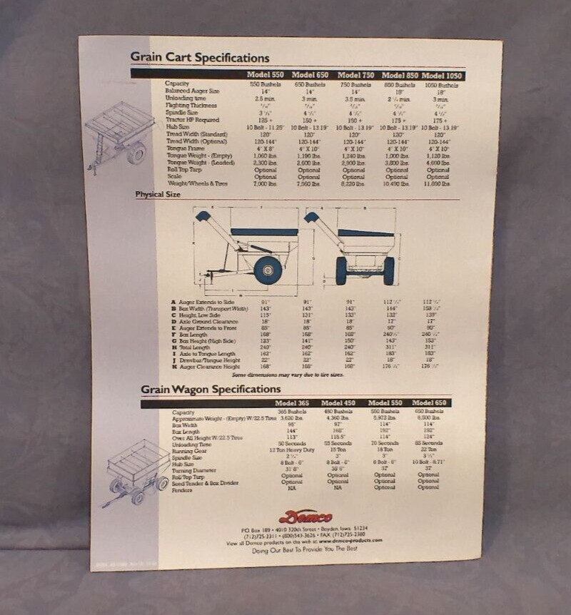 Demco The « King » Of Wagons And Grain Carts Sales Brochure