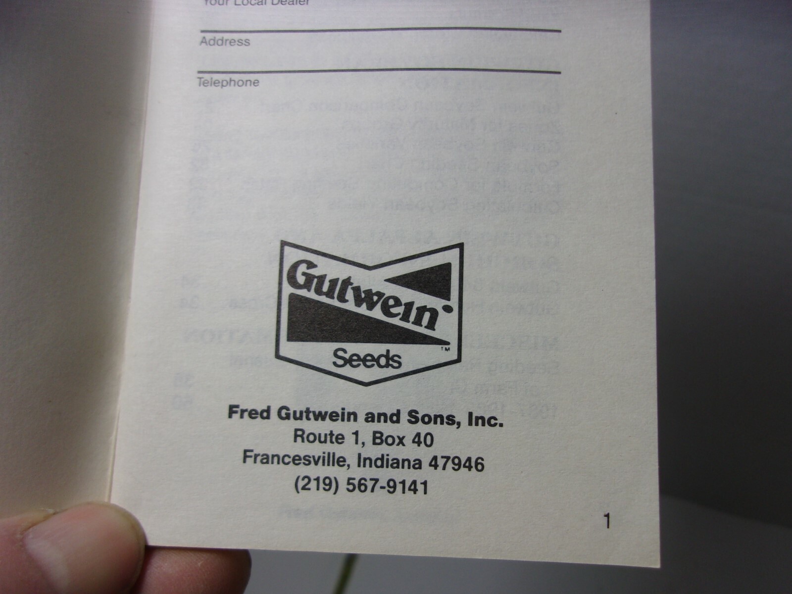 Farmers Pocket Memo Advertising Gutwein Seed Agriculture Vintage Book Farm