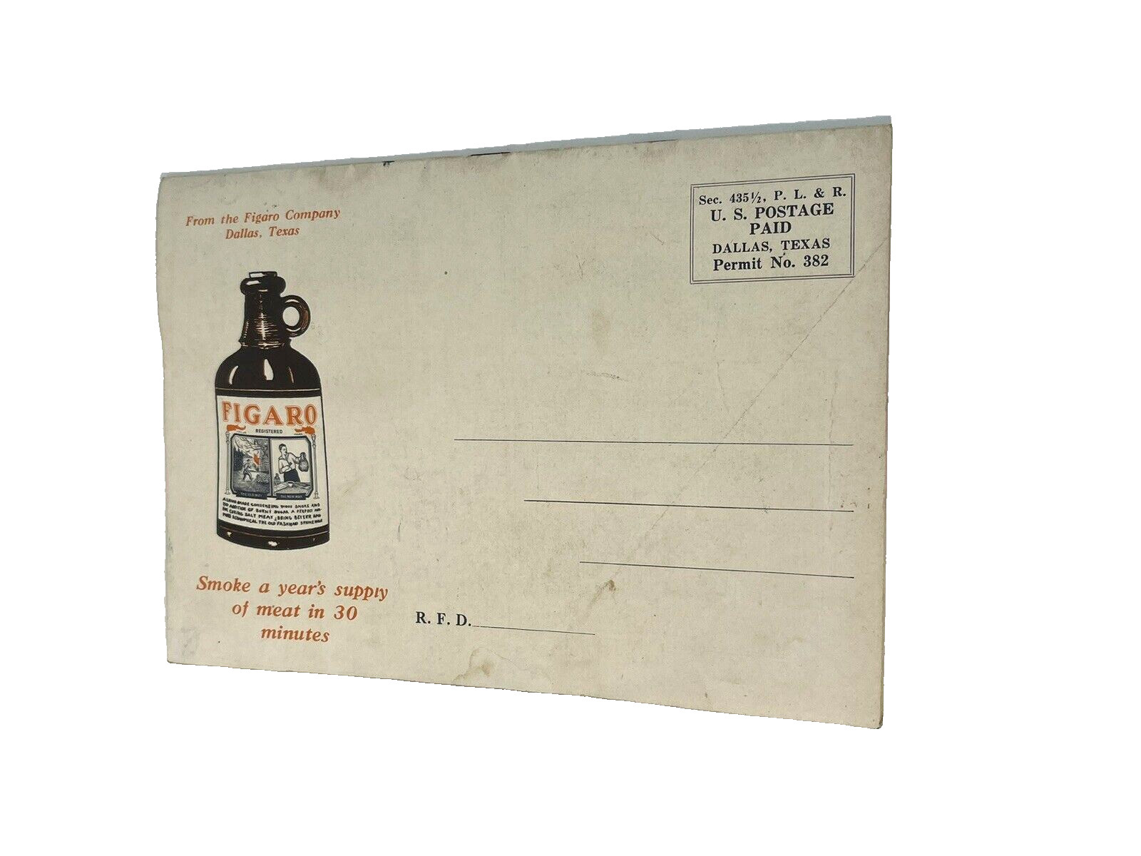 Figaro&rsquo;s Message Booklet Butchering Pigs Curing Liquid Smoke Dallas TX 1930