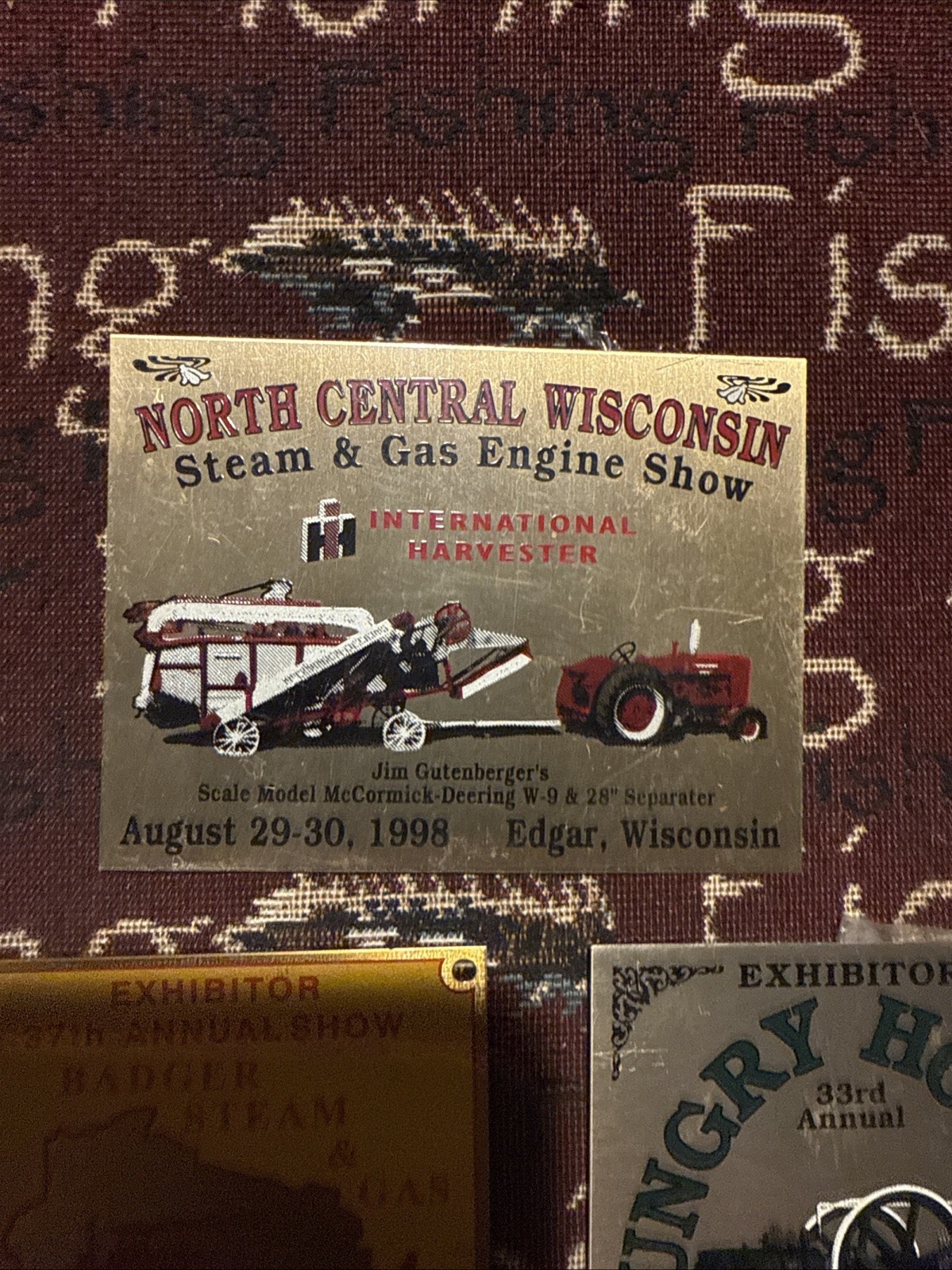 Lot Of 6 Wisconsin Steam Engine Hit & Miss Antique Tractor Show Exhibitor Plaque