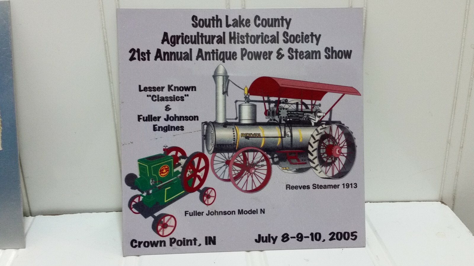 Steam Power & Antique Engine Show EXHIBITOR PLAQUE Lot Exibits Indiana Lake Co