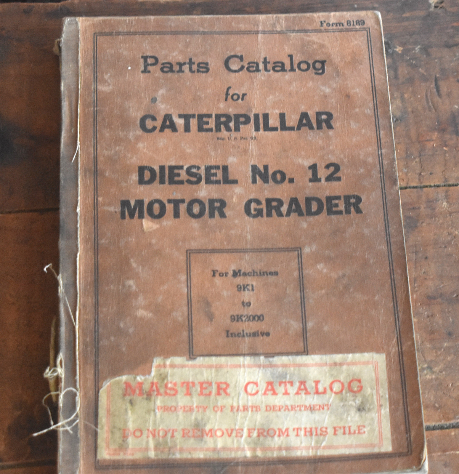 1943 Caterpillar Diesel No 12 Motor Grader Master Parts Catalog Book