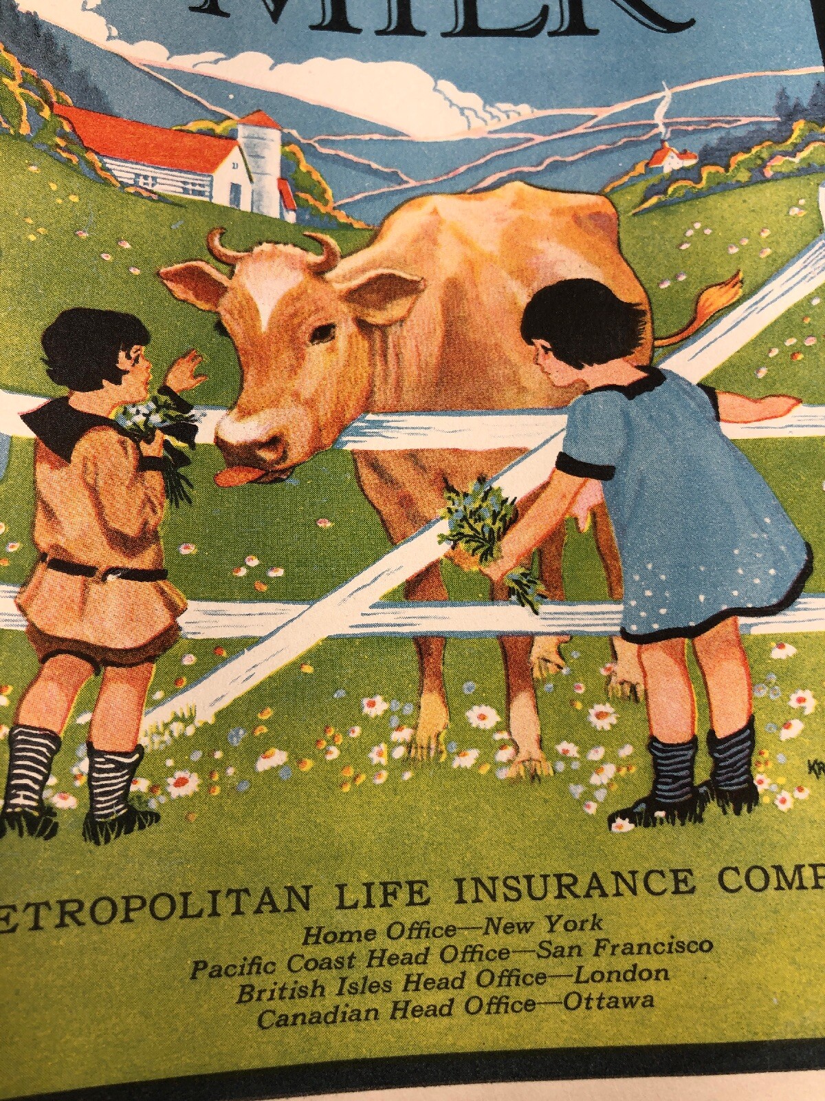 Booklet 1925 All About Milk Cow Farm Kids Agricultural Farming Graphics MINTY