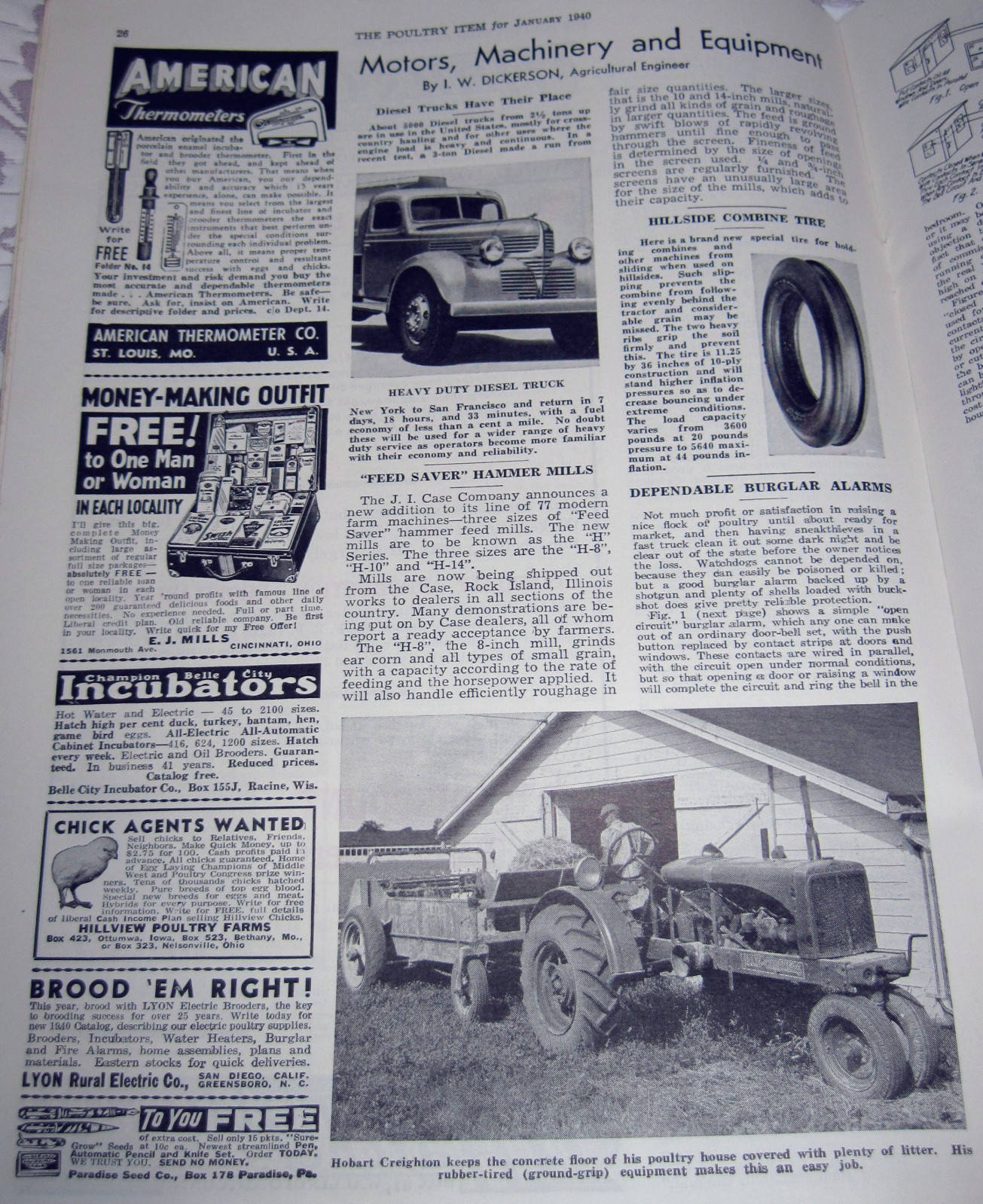 1940 Issue Poultry Item Magazine Sellersville, PA Poultry Farming Magazine