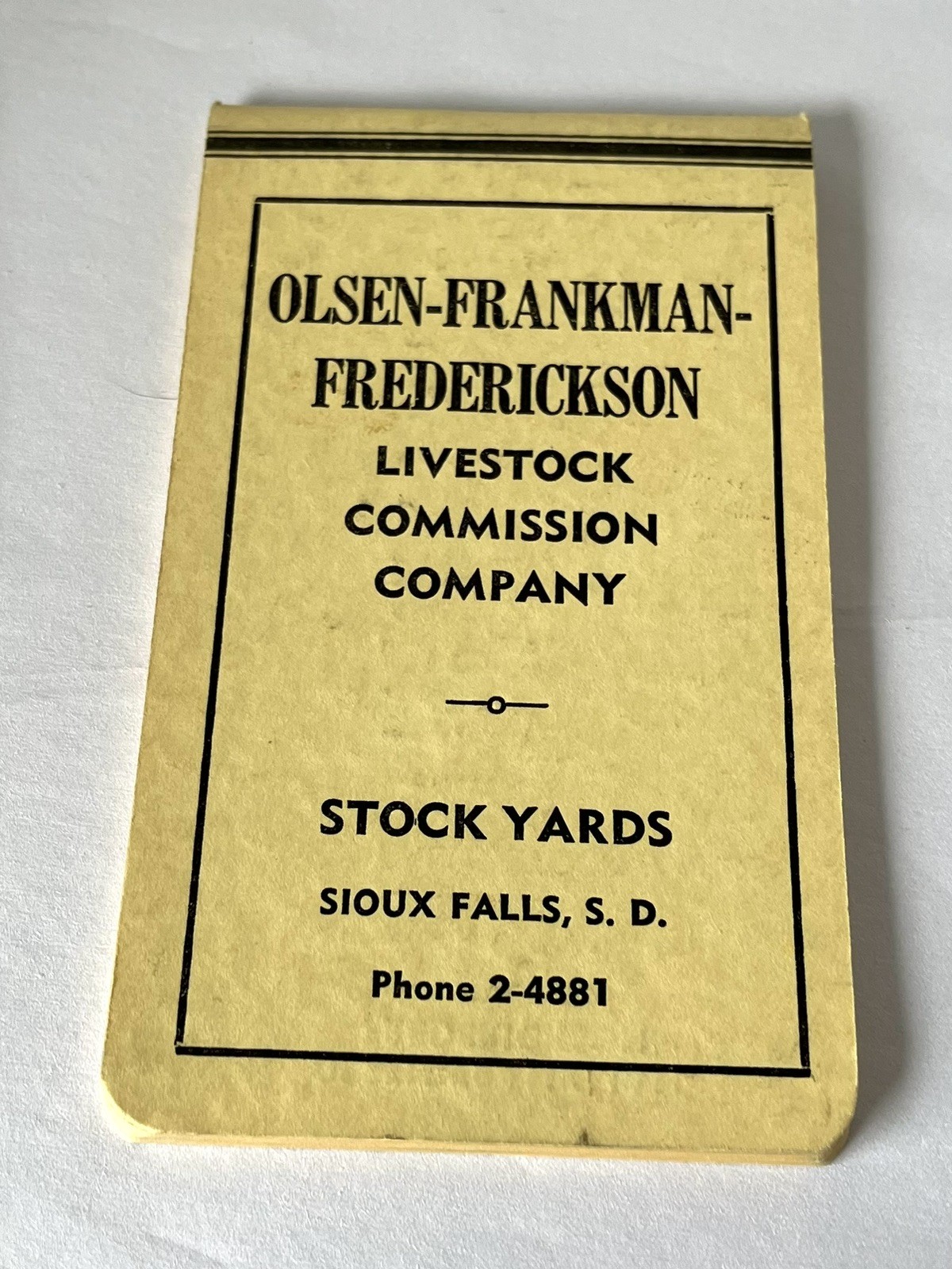 4 Vintage Livestock Commission Note Pads Sioux Falls South Dakota