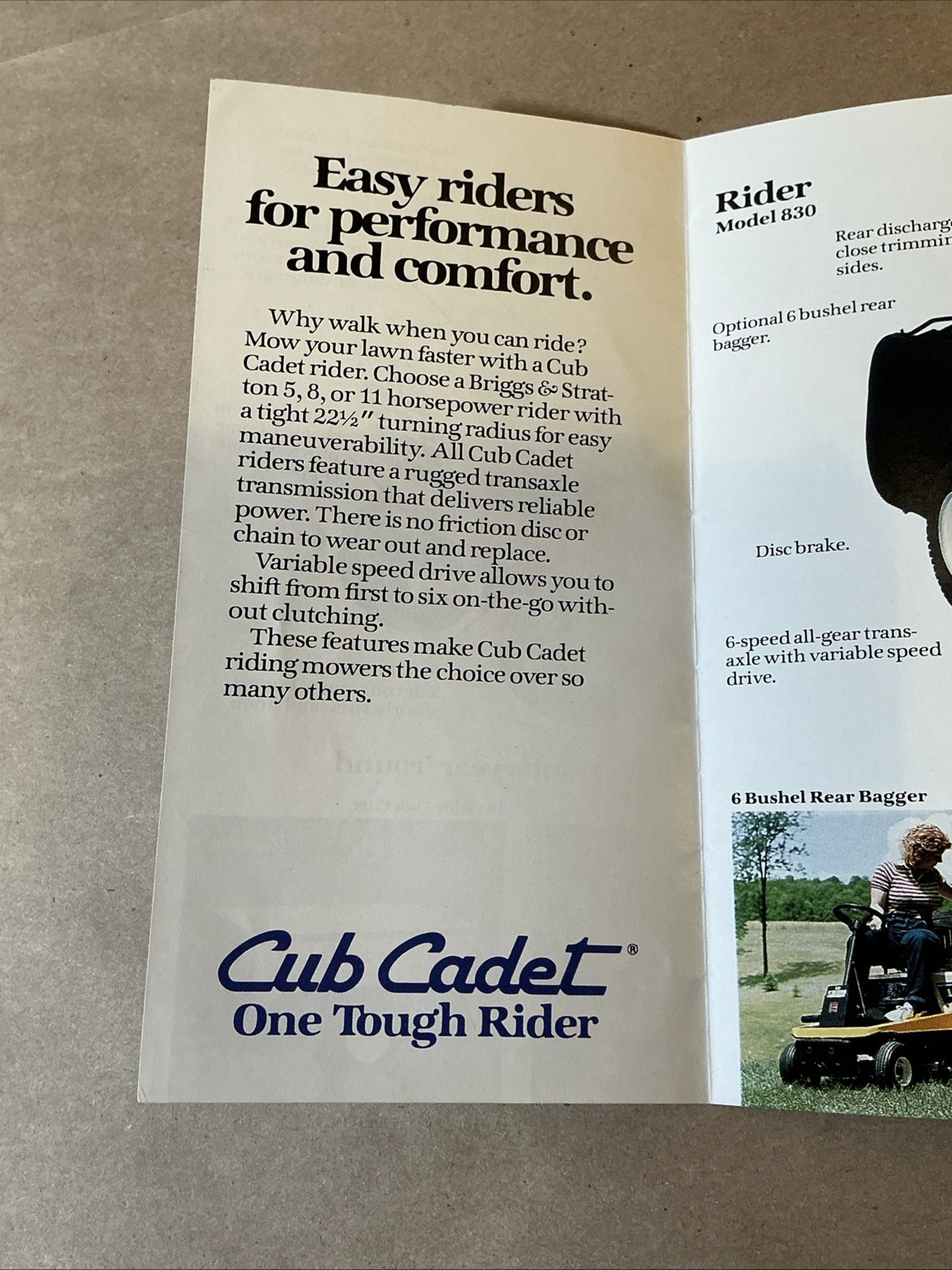 Vintage Original Cub Cadet Garden And Lawn Tractors Brochure As Is INV-P1138