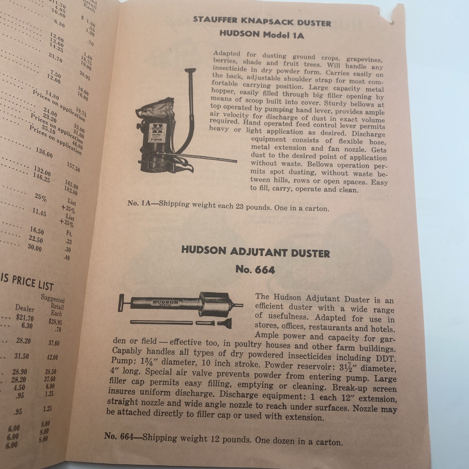 Vintage 1947 Hudson Sprayers Dusters Sales Brochure Agriculture Advertising F44