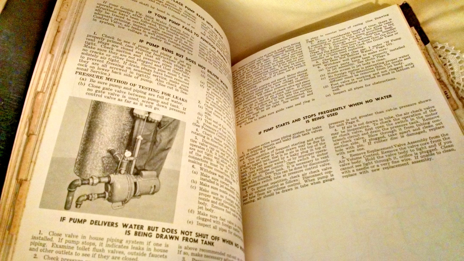 Goulds Service Manual Water Well Pump Home Farm 1940&rsquo;s 1950&rsquo;s Seneca Falls NY.