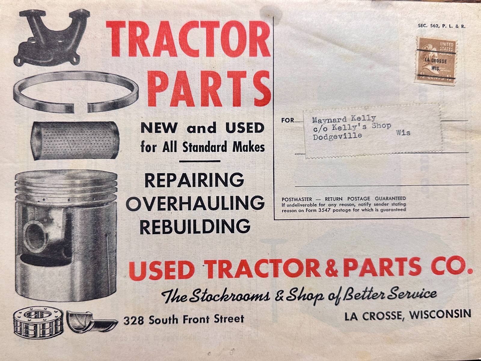 Original 1948 Parts Catalog – Used Tractor & Parts Co La Crosse, WI – #MC-8