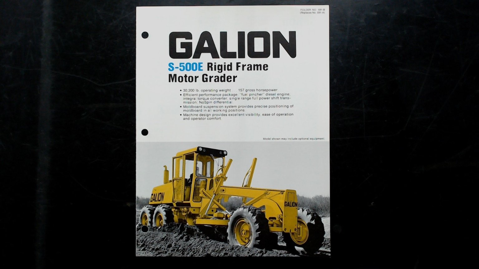 Galion S-500E Motor Grader Brochure Vintage Agricultural Equipment